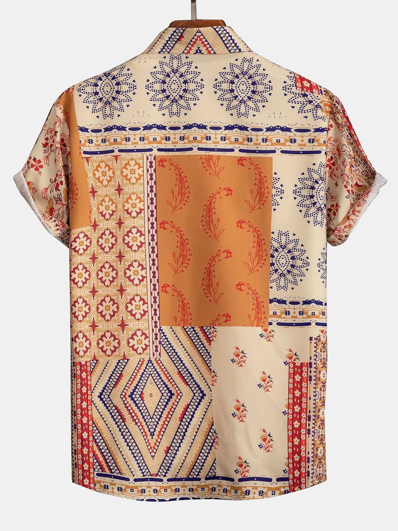 Scarf Print Button Up Shirt #Random pattern design#