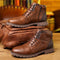 Mats - Men's leather boots with zipper