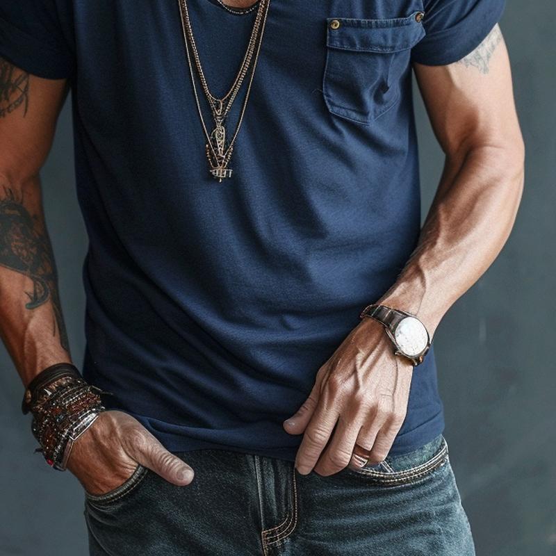 Men's - Cargo T-Shirt - Comfortable Cotton - Casual Style for Everyday Wear - Essential Wardrobe Staple