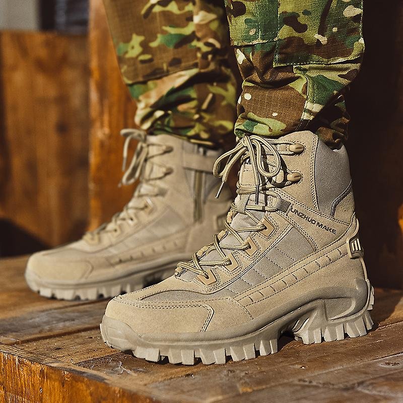 Waterproof, puncture-resistant military boots for outdoor use