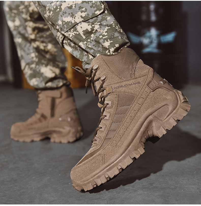 Waterproof, puncture-resistant military boots for outdoor use