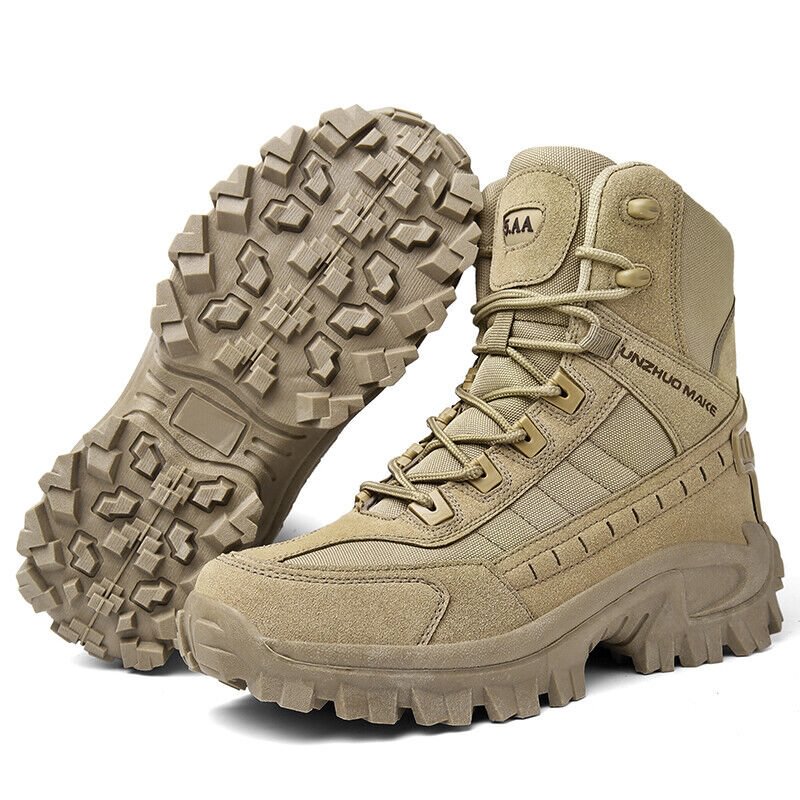 Waterproof, puncture-resistant military boots for outdoor use