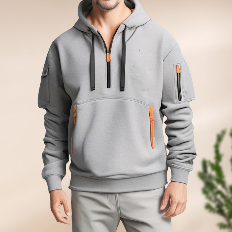 Half-zip hoodie for men