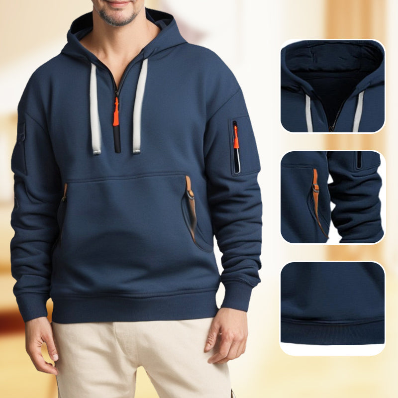 Half-zip hoodie for men
