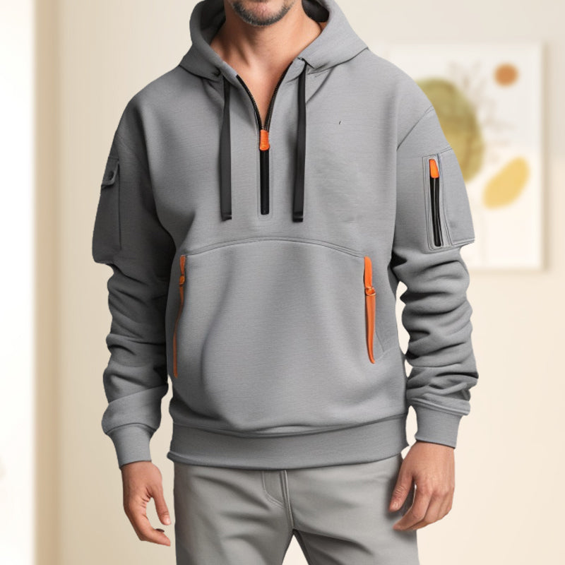 Half-zip hoodie for men