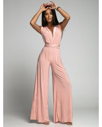 FlairFashion - Sleeveless jumpsuit with V-neckline