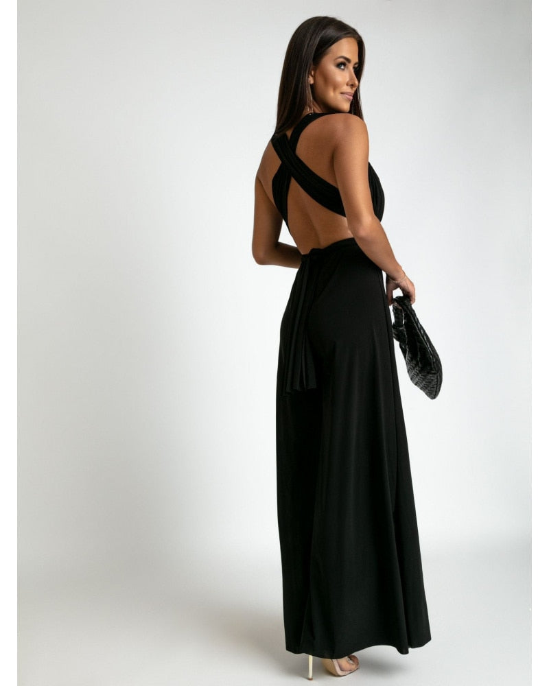 FlairFashion - Sleeveless jumpsuit with V-neckline