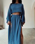 Zosia Linen Set | Women’s Two-Piece Shirt and Shorts Set for Summer Style