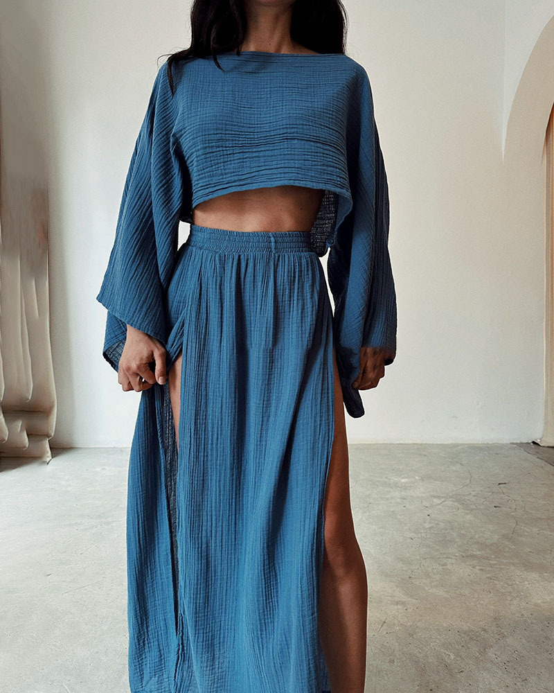 Zosia Linen Set | Women’s Two-Piece Shirt and Shorts Set for Summer Style
