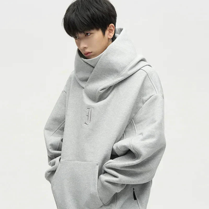 Oversized double neck hoodie for men | Comfortable