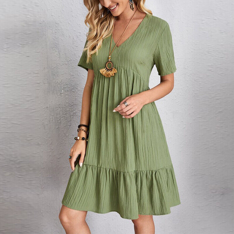 A-Line Dresses - Sustainable Cotton Blend, Breathable, Versatile Style