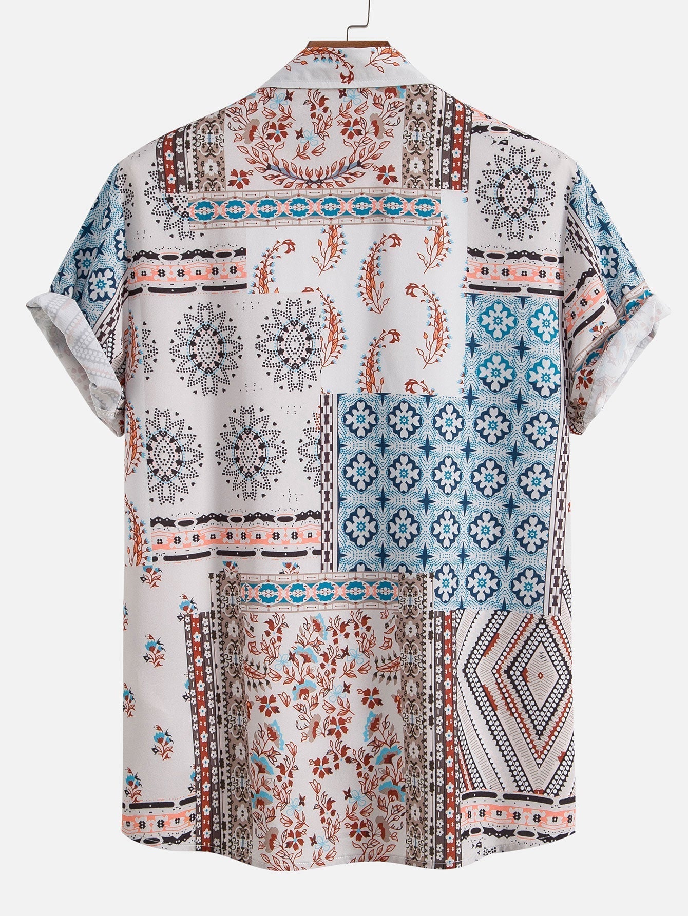 Scarf Print Button Up Shirt #Random pattern design#