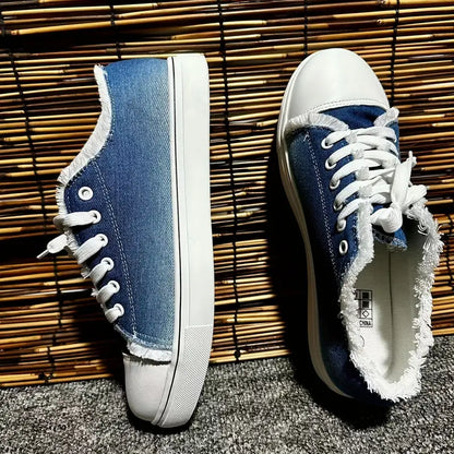 Tassel Design Denim Flat Shoes for Women
