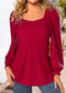 Luanne - Red sweatshirt with a square neckline