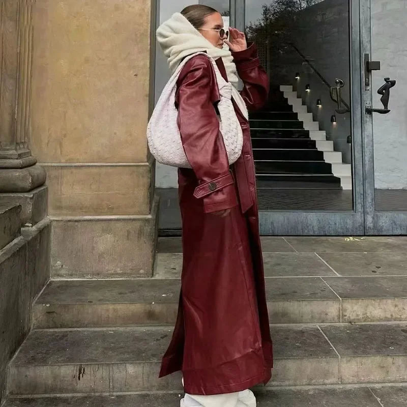 Solene - 2025 Women's jacket in burgundy faux leather