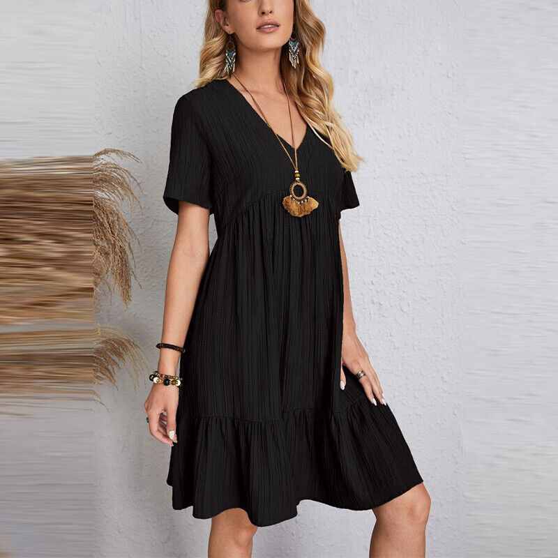 A-Line Dresses - Sustainable Cotton Blend, Breathable, Versatile Style