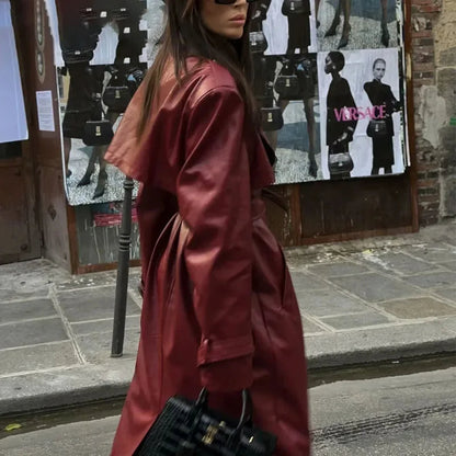 Solene - 2025 Women's jacket in burgundy faux leather
