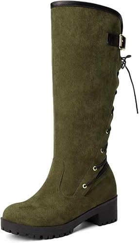 Lace-Up Back Knee-High Fashion Boots for Women