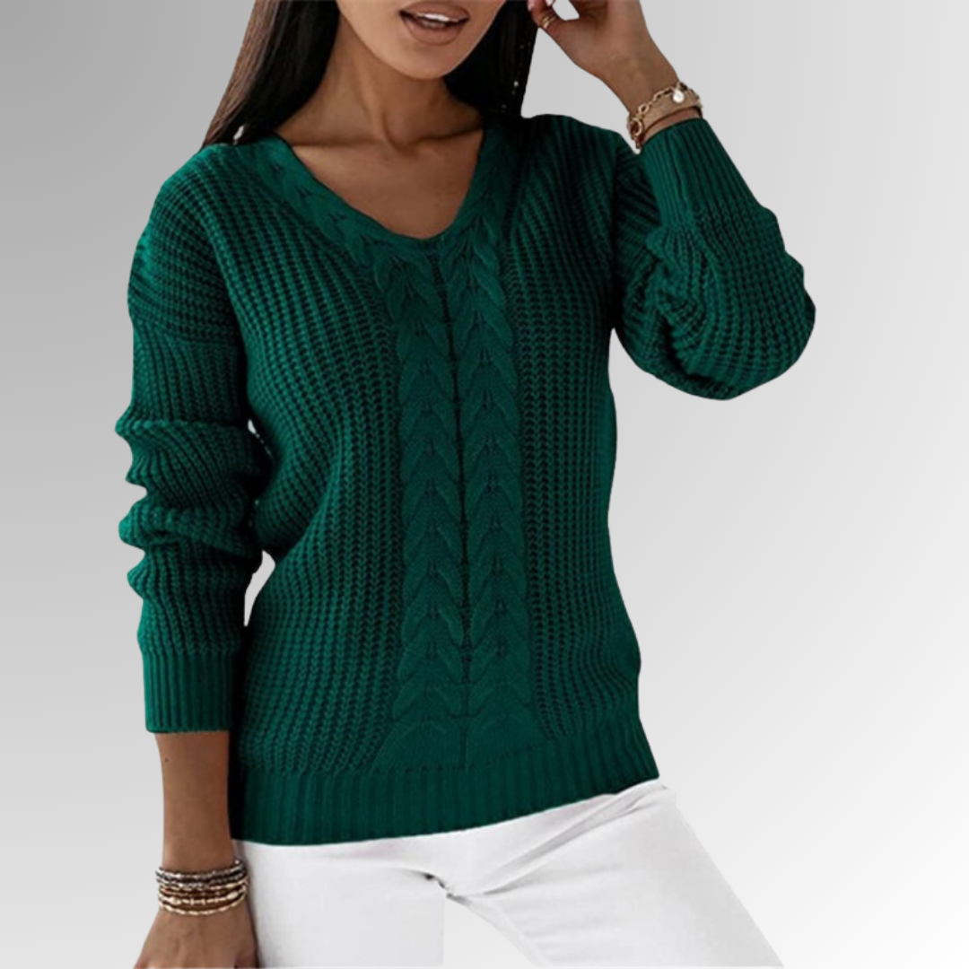 Marimar - Jumper in soft knit with cable pattern