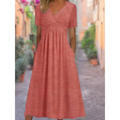Women's Cross Over V-Neck Dress | Midi