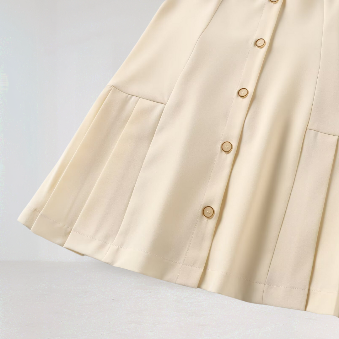 Chic Button Down Pleated Mini Dress