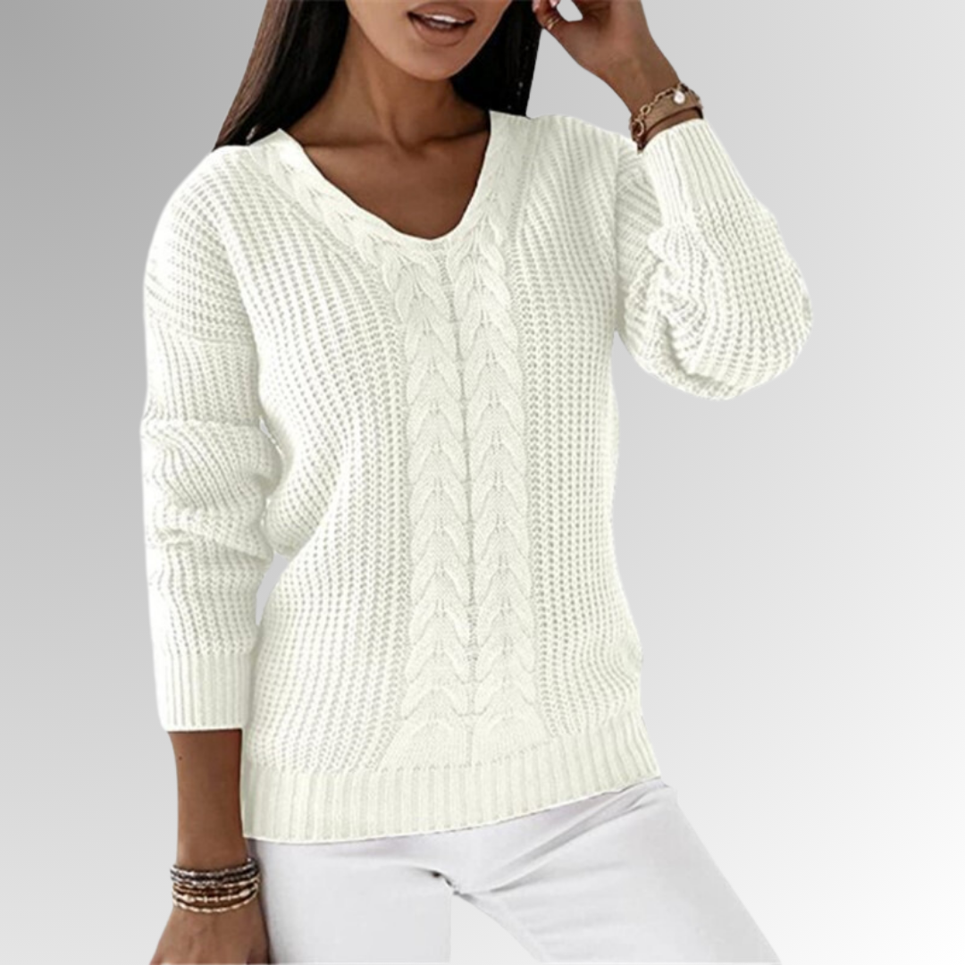 Marimar - Jumper in soft knit with cable pattern