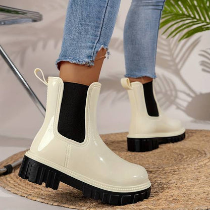 Women's Platform Ankle Boots - Glitter Finish - Chunky Heel - Lace-Up Stylish Footwear