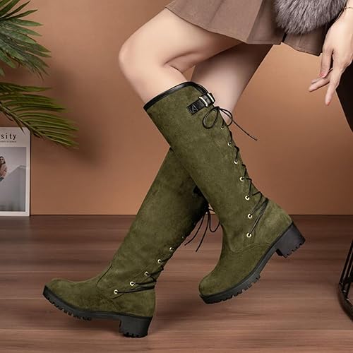 Lace-Up Back Knee-High Fashion Boots for Women