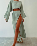 Zosia Linen Set | Women’s Two-Piece Shirt and Shorts Set for Summer Style
