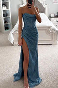 Elegant Sequin Maxi Dress with High Slit for Women