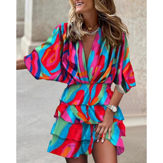 VYVA Trendy Multicolored Summer Dress