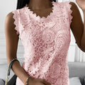 Intricate sleeveless lace blouse