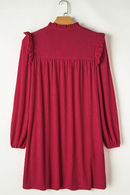 Danissa - Long sleeve dress with ruffles and notches