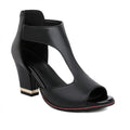 Belvura | leather sandals with heel