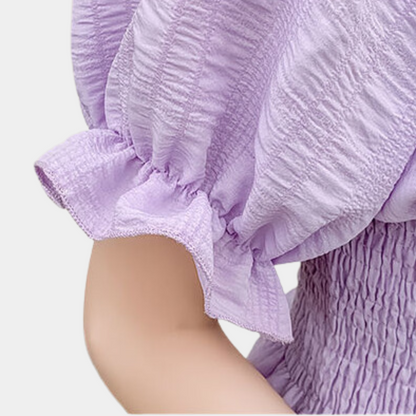 Agnes - Modern Summer Blouse with Puff Sleeves in Lightweight Fabric