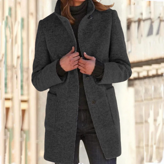 Elegant coat with stand-up collar for women | Ideal for all seasons