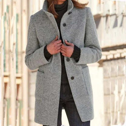 Elegant coat with stand-up collar for women | Ideal for all seasons