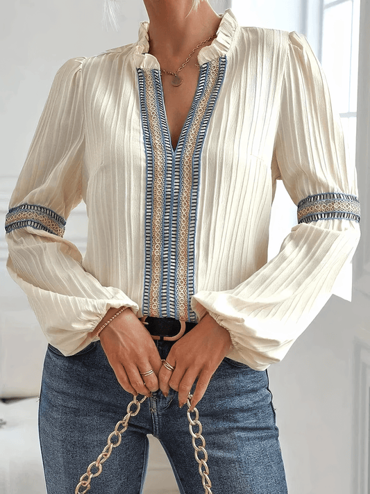Jacqueline - Elegant blouse with puff sleeves