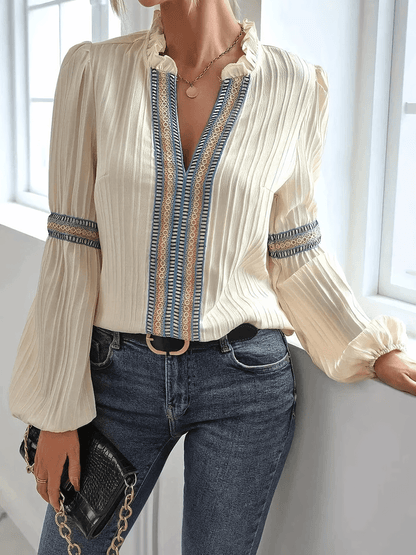 Jacqueline - Elegant blouse with puff sleeves