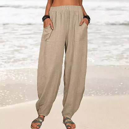 Women's new solid color loose casual harem pants
