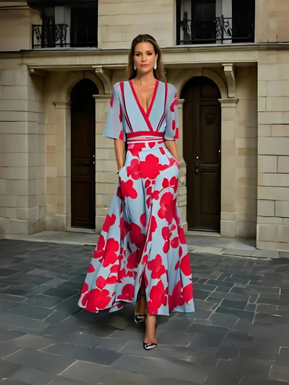 ELIZA | ELEGANT FLOWER PATTERN DRESS