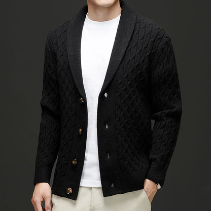 Classic men's cardigan with button placket
