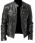 Men's leather motorcycle jacket - Erwan