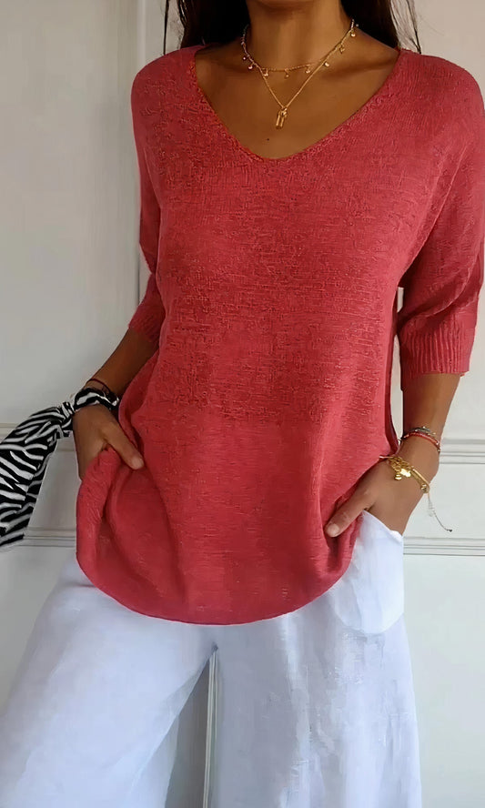 V-neck knitted top - Evi
