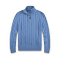 Half Zip Sweater - Cable Knit - Long Sleeve - Quarter Zip Jumper - Men's Knitwear
