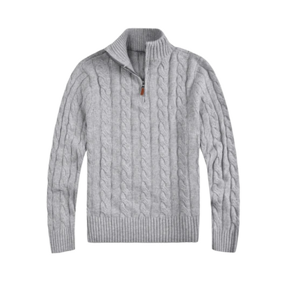 Half Zip Sweater - Cable Knit - Long Sleeve - Quarter Zip Jumper - Men's Knitwear