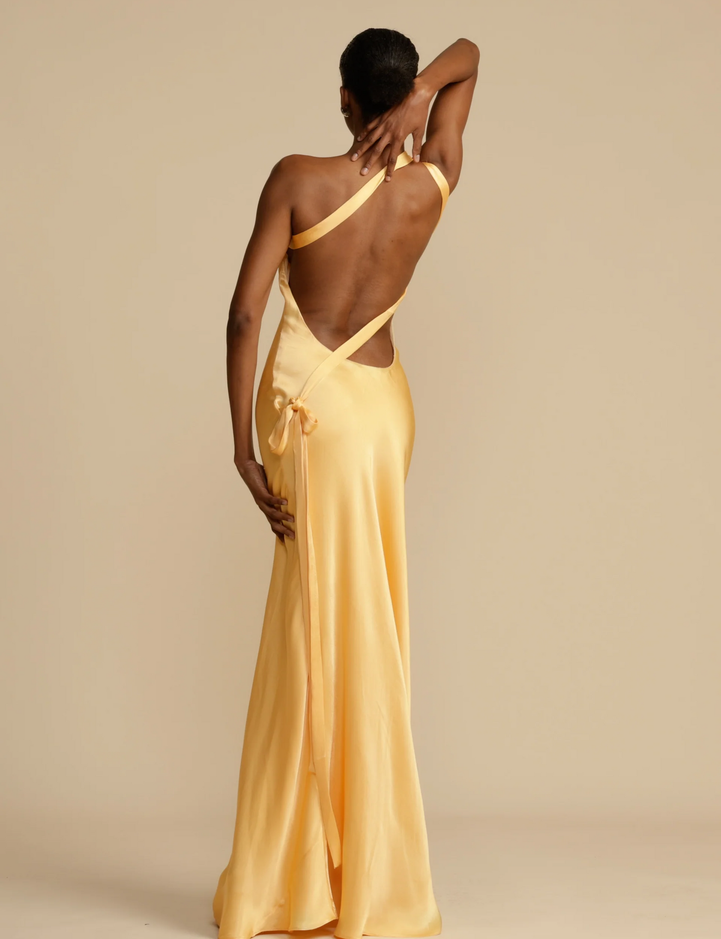 Helga - Assymetric Satin Dress for Summer Occasions