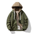 Men's hooded corduroy jacket - Lined