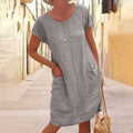 Women's Casual Beach Side Pocket Loose Dress | Mini