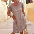 Women's Casual Beach Side Pocket Loose Dress | Mini